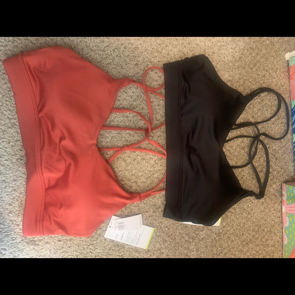 Set of two old navy light support workout bras! New with tags!!
